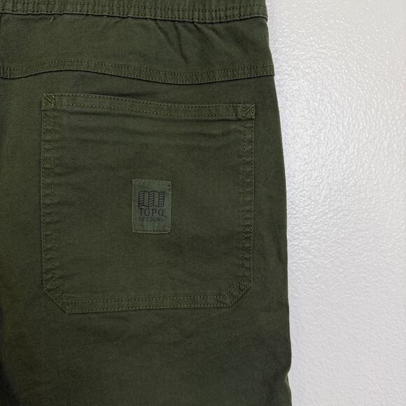 Topo Designs Dirt Shorts Mens Medium Olive Green Outdoors Cotton 6.75" NWOT - Picture 6 of 8